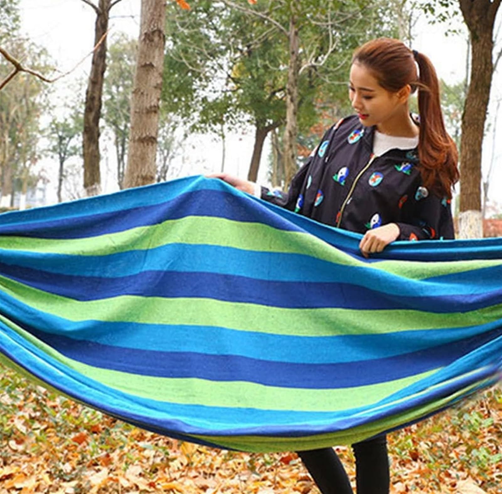 Hamak Ultralekki, Hammock Hamak Ogrodowy Z Płótna Wygodny Tkaniny Do Zawieszenia Solidnego Hamaka Przenośny na Kemping, na Zewnątrz(200x80cm)