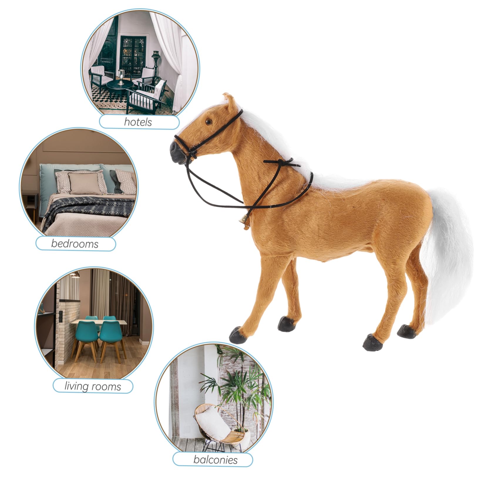 馬　飾り Amazon.co.jp: Happyyami 仿真馬装飾品 浅棕色の馬モデル リアル