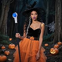 Vista 7 de Disfraces de Halloween, bastones para caminar, garra de dragón de fuego azul, varitas de orbe para caminar, bastón para fotos, accesorios decorativos