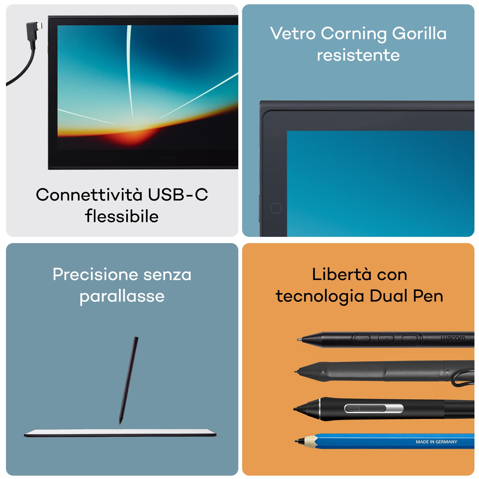 Wacom Movink 13 Tavoletta Grafica Nero 294 X 165 Mm Usb (wacom Movink 13 Pen Touch Oled Pen Display Dth135k0b)
