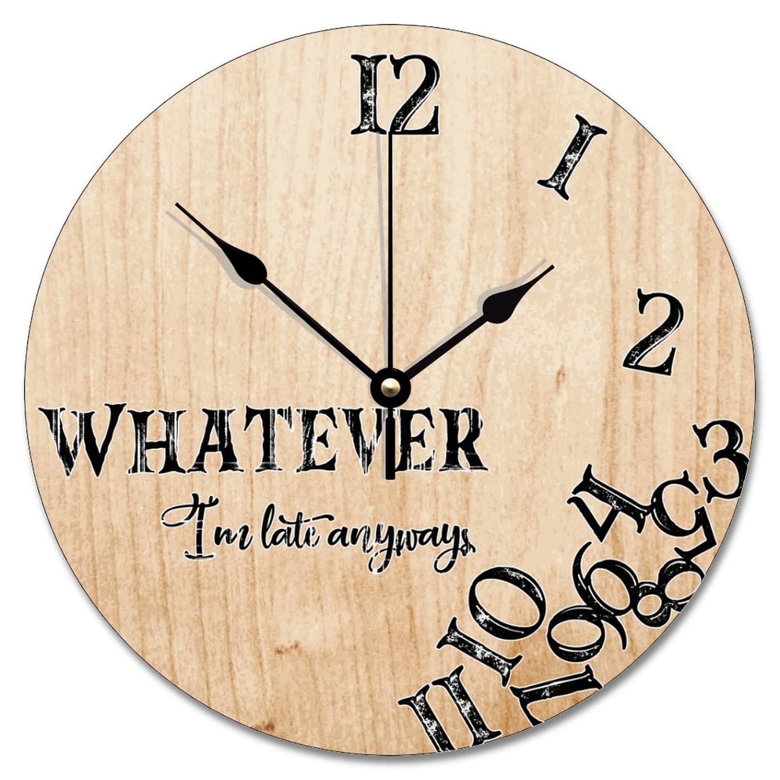 Horloge murale silencieuse sans tic-tac en bois naturel | Grande pendule de 30,5 cm pour chambre