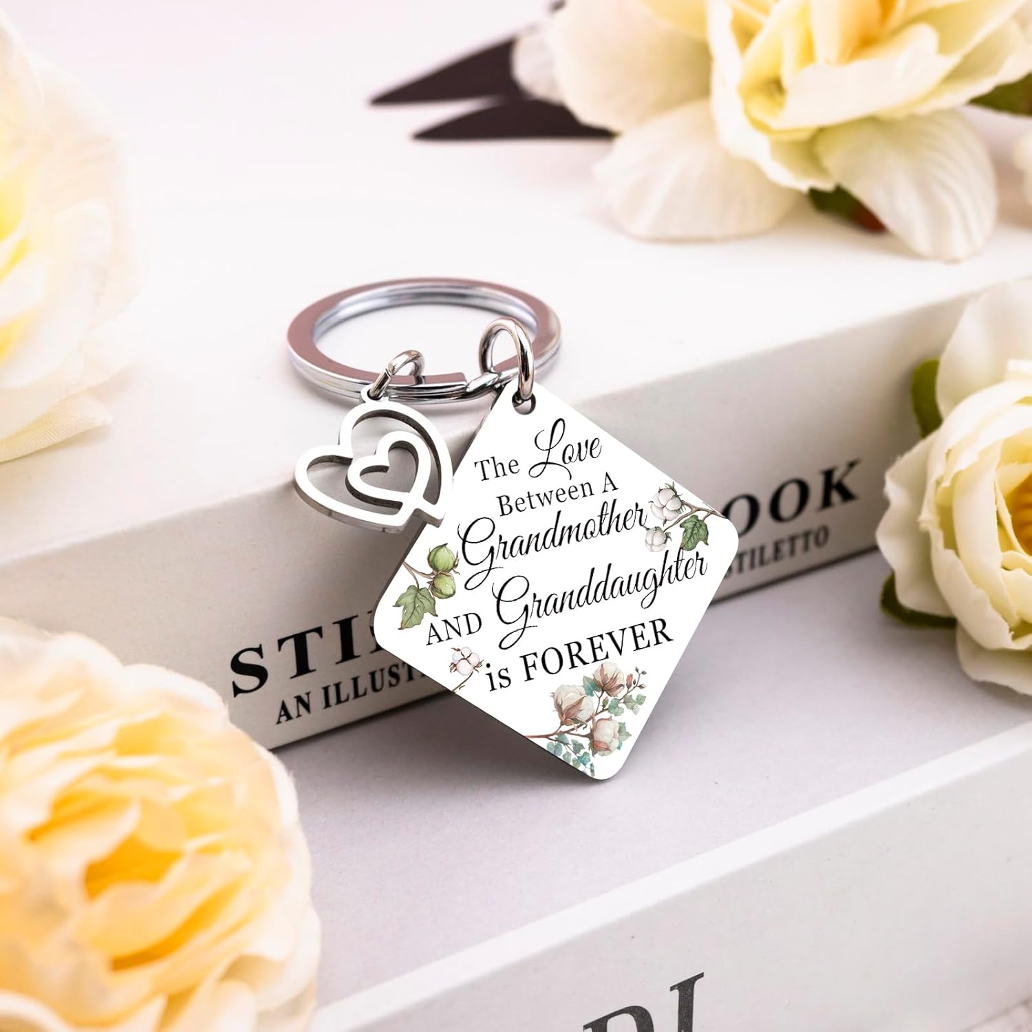 Grandma Keychain Granddaughter Gifts from Grandma The Love Between Grandmother and Granddaughter Is Forever Grandmother Christmas Birthday Gifts - Image 2