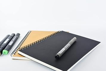 Fark Tanıtım 2'li Kareli Defter, A5 Boyut (15x21 cm), 60 Yaprak, 90gr. Ivory Kağıt, Siyah ve Kraft Kapaklar, Ofis İçin İdeal, Planlayıcı (Kareli)