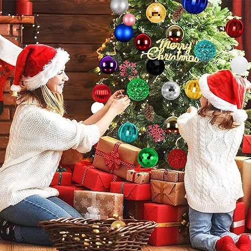 Miniatura 5 de Benjia Adornos de Navidad para exteriores de tamaño extragrande, bolas de plástico inastillables de Navidad para exteriores, césped, patio, árbol (4