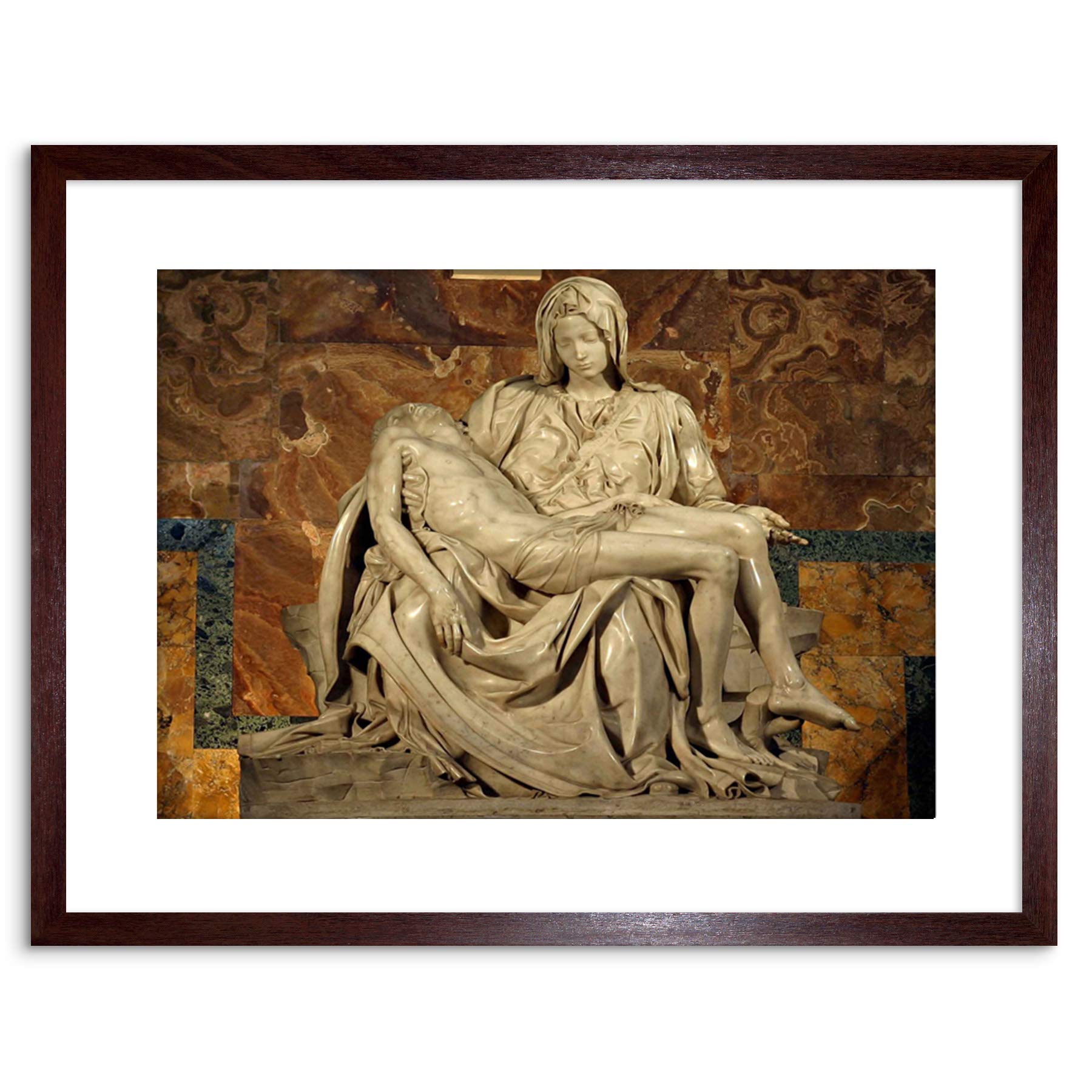 Wee Blue Coo 9x7 '' MICHELANGELO PIETA 1499 OLD MASTER REPRODUCTION FRAMED ART PRINT F97X524