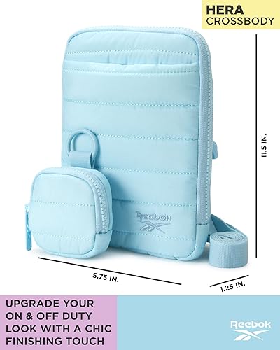 Miniatura 3 de Reebok Bolso bandolera acolchado Hera para mujer - Riñonera bandolera acolchada, Azul Ofelia, Bandolera