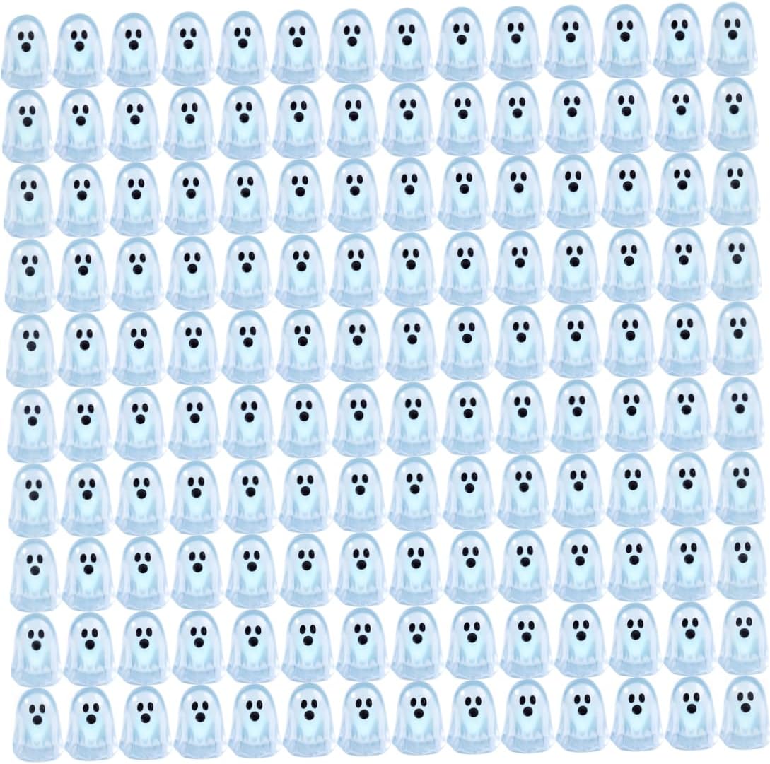 120pcs Halloween Miniatures, Glow-in-the-Dark Ghost Figurine, Mini Halloween Figurines, Random Style