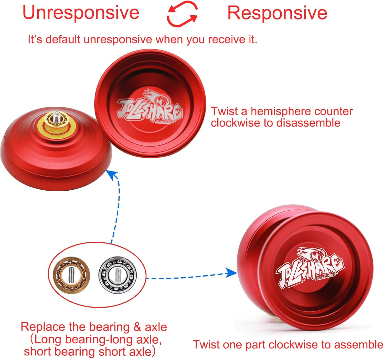 JOLESHARE Yoyo profesional sin respuesta para profesionales y yoyos