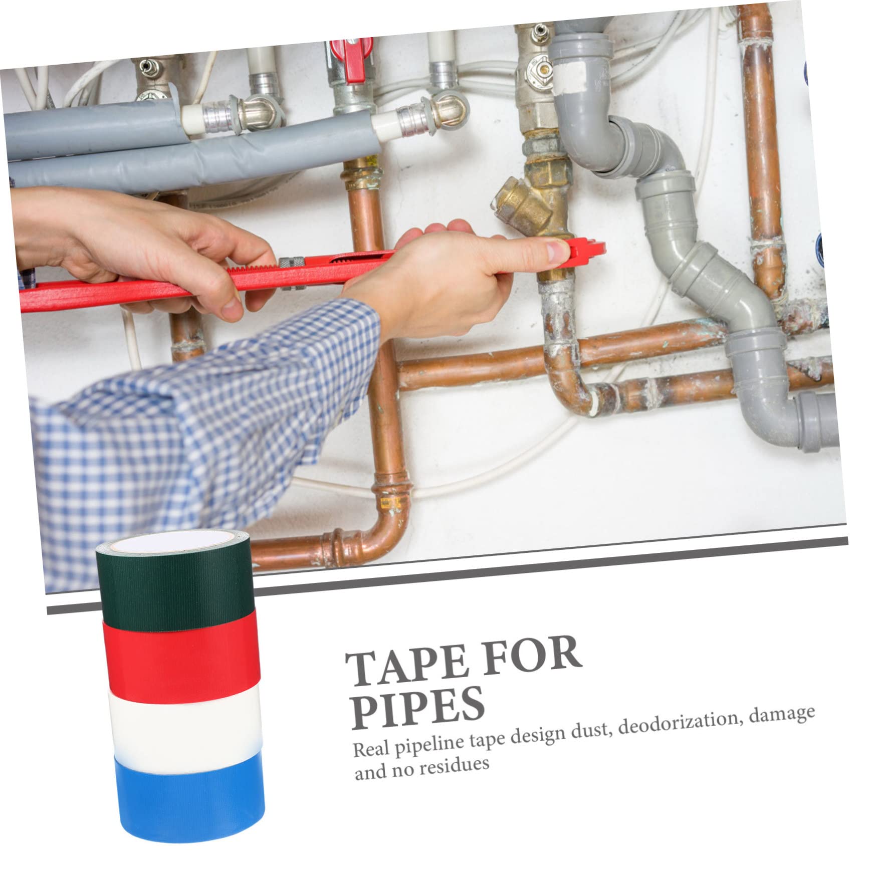 PLAFOPE 4 Rollen Starkes Duct Tape Wasserdichtes Gewebeband Extra Stark Selbstklebend für Teppichreparatur Abdichtung und Hausgebrauch Reißfest und Einfach Abreißbar