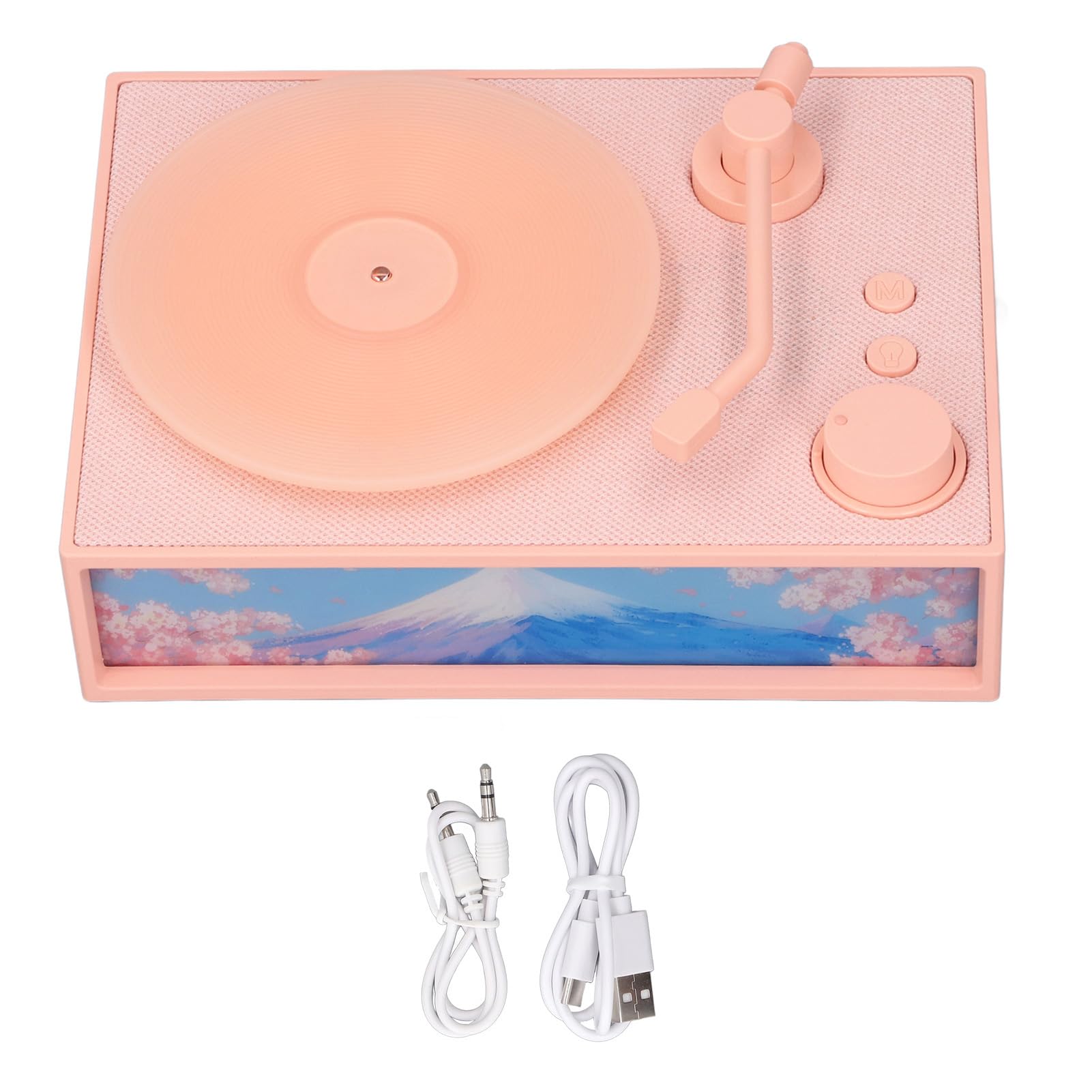 Lampada da Comodino retrò con Altoparlante Bluetooth e Luce Ambientale, Supporta Schede di Memoria da 32 GB per il Relax e il Sonno a casa. (Rosa)