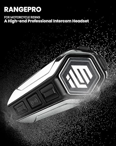 Miniatura 2 de ILM Casco de auriculares Bluetooth para motocicleta, sistema de comunicación de 6,889.8 ft, intercomunicador IP67, impermeable, cancelación de