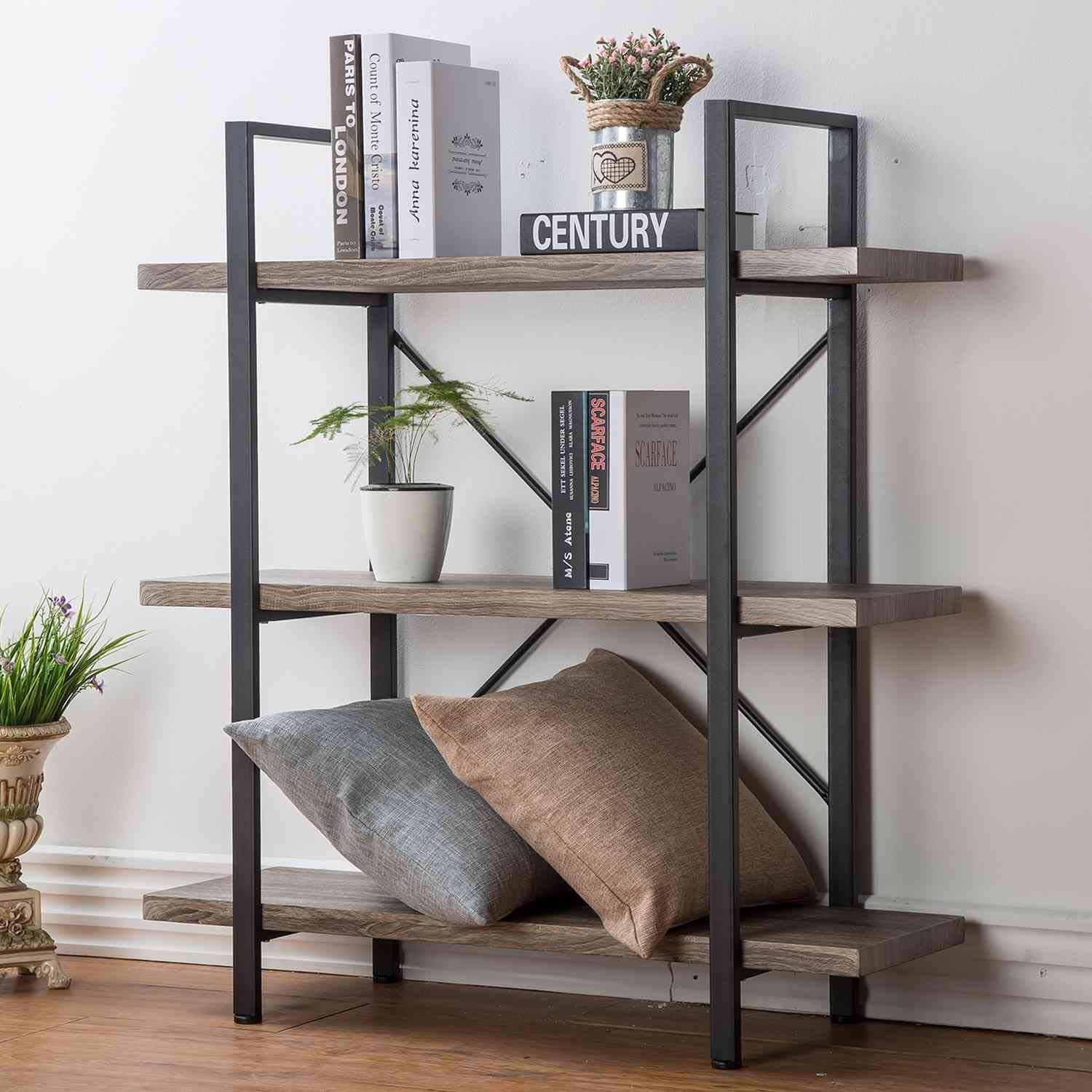 Buy Extrordinary Living Bookshelf 3 Tier Vintage Industrial Bookshelf