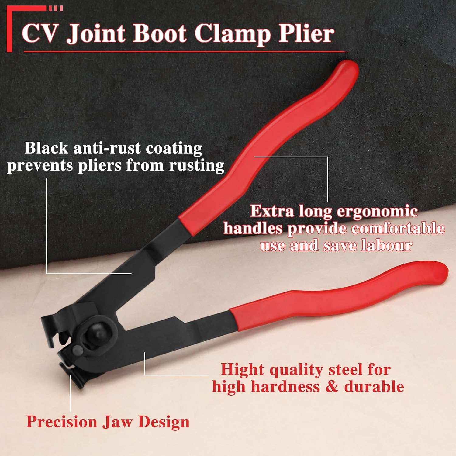 31PCS CV Joint Boot Clamp Plier with Adjustable Stainless Steel Ear Joint Banding Clamps Locking Metal Cable Zip Ties Automotive CV Axle Boot Repair Kit CV Boot Clamp Tool for Most Cars