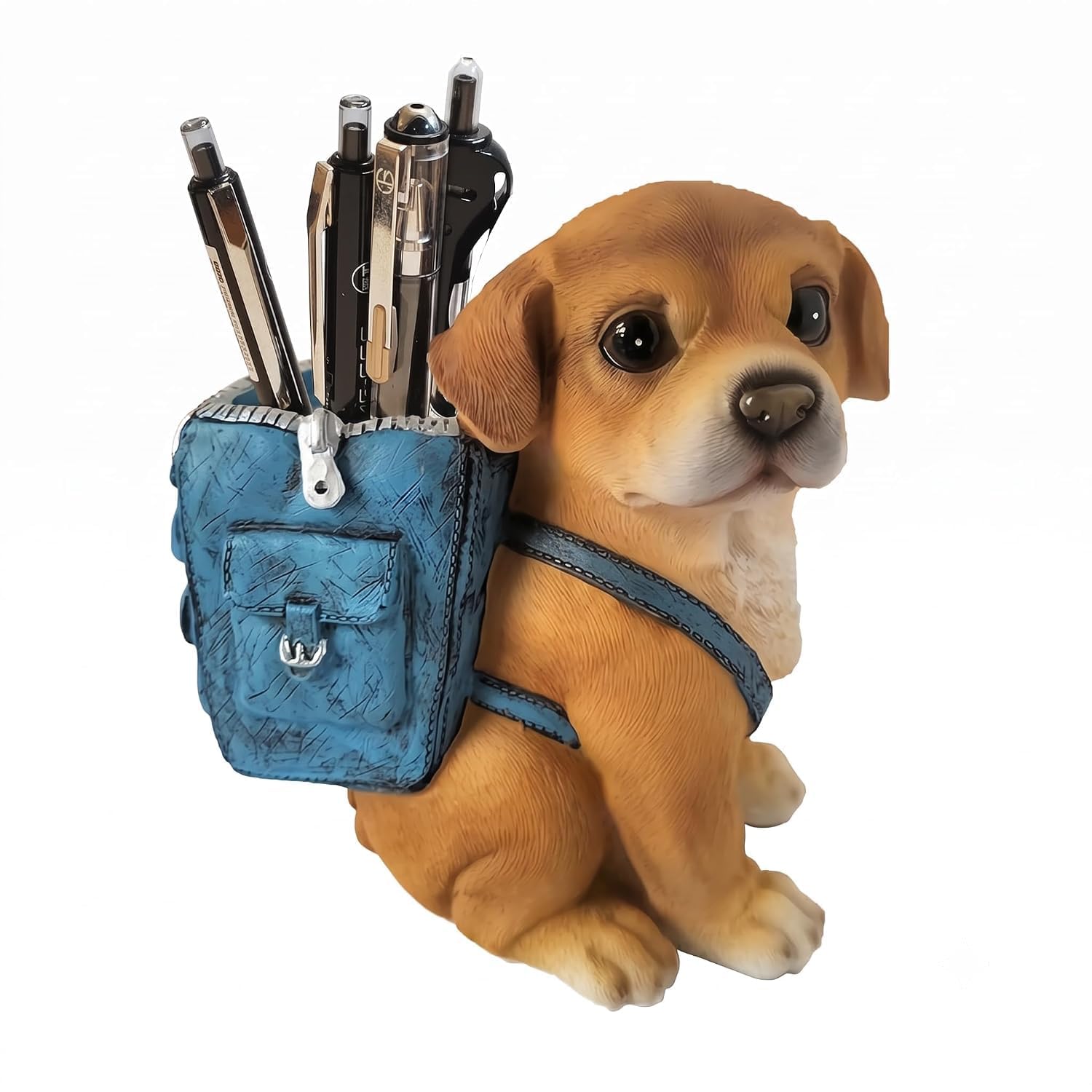 Resin Pen Holder for Desk, Cute Dog Pens Stand with piggy bank | Office Desk Organizer, Stationery Holder, Desk Accessories, Offices Desk Decor, For Home, Office & Study Table-image-29
