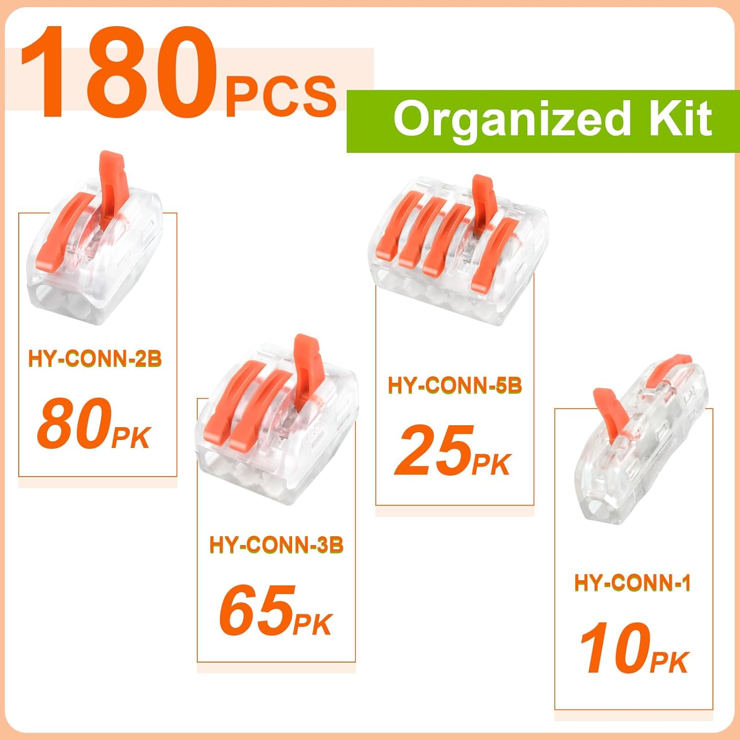 NineLeaf Electrical Box & 180PCS Wire Connectors Kit
