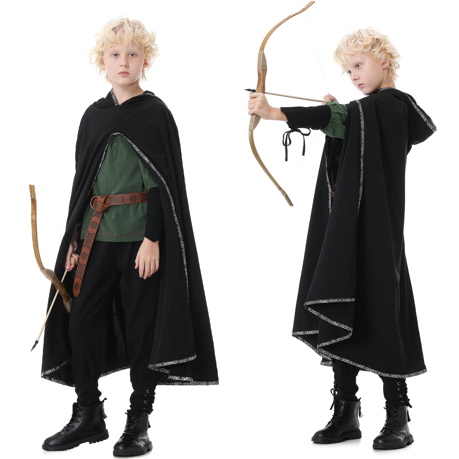 Ezuwail Costume da vichingo medievale per bambini, rinascimentale, per Halloween, Fiera di Ren