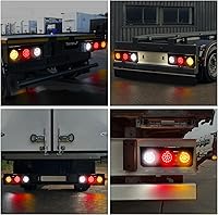 Vista 6 de 2 PCS Luces Traseras LED para Remolque de Camión con Base de Soporte de Hierro, Luces Traseras LED Redondas de 12V-24V para Lámparas