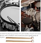 Percussion Drumstick Mallet Stick 4.57inch Length, Drum & Percussion Mallets for Xylophone, Chime, Wood Block, Glockenspiel and Bells,Felt Mallet Middle-Hard Felt Head Wood Handle,Pack of 2