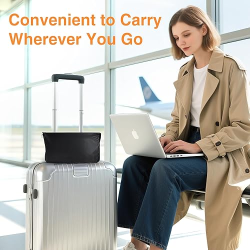 Miniatura 7 de Maliton Almohada inflable con reposapiés para viajes, cama de avión de altura ajustable para niños y adultos, reposapiés portátil 2 en 1 para avión,