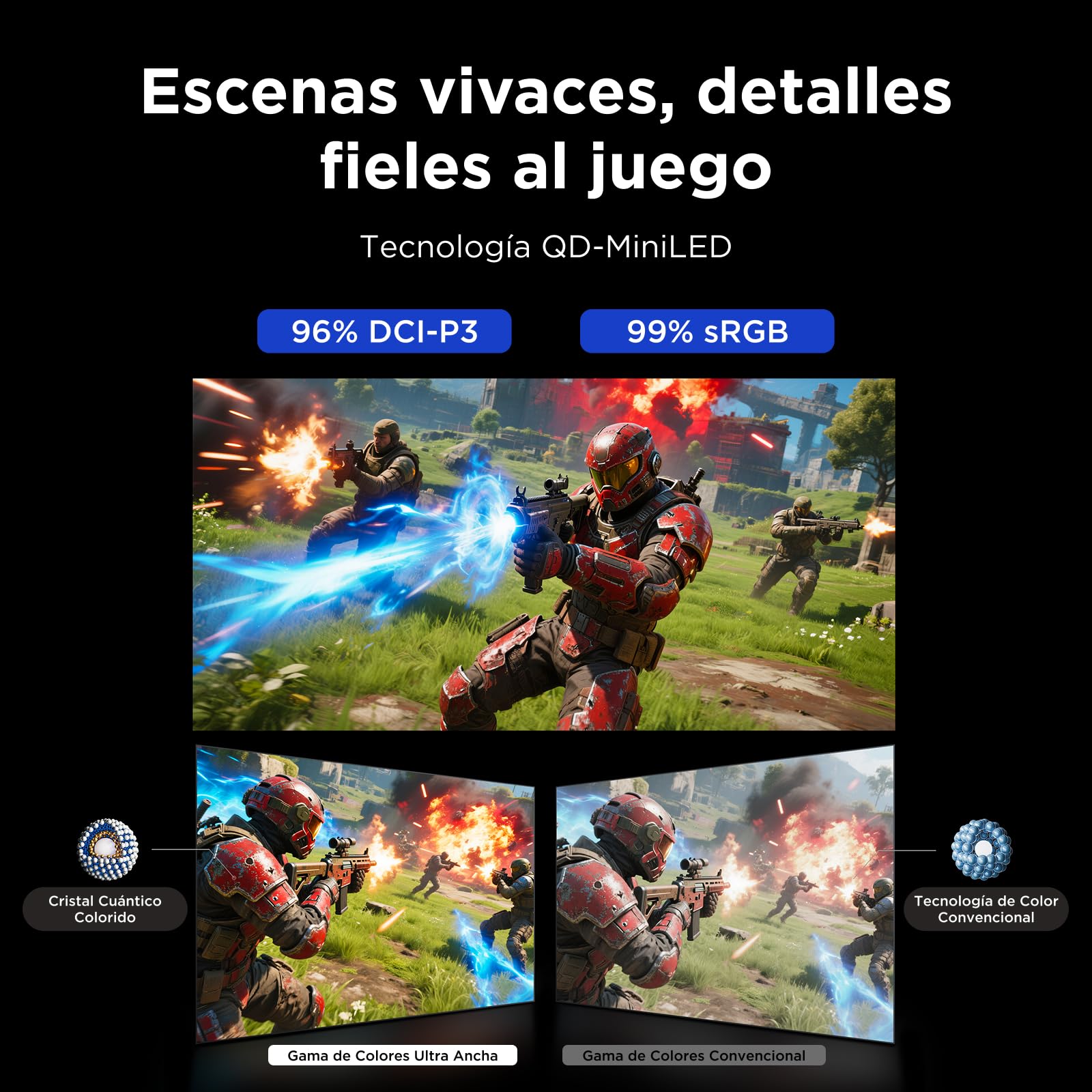 TCL 25G64 Monitor Gaming 25 Pulgadas QD-Mini LED, Full HD, 300Hz, Panel Fast-IPS, 600 nits HDR, 1ms, AMD FreeSync Premium, G-Sync Compatible