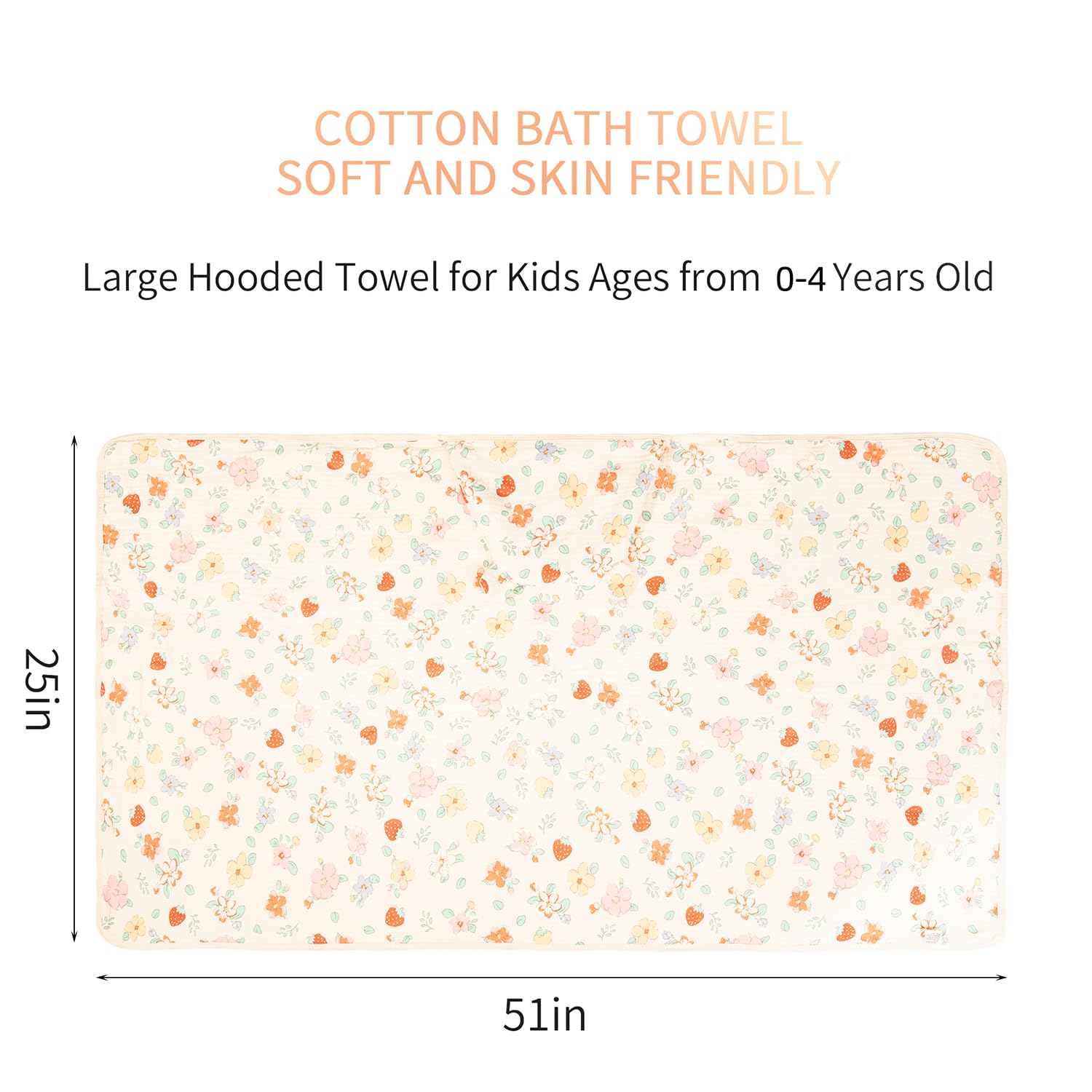 Toalla con capucha de muselina hecha de algodón orgánico, toalla de baño de algodón de 6 capas, toallas de baño suaves para bebés pequeños, toallas con capucha para niñas, niños de 1 a 5 años
