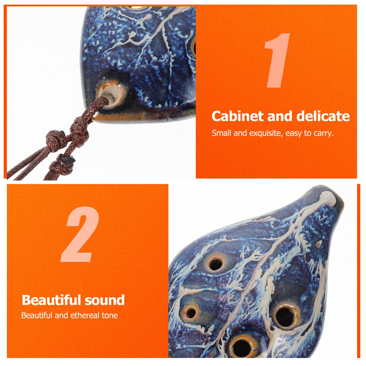 ibasenice Ocarina à 6 trous - Instrument à vent compact en céramique - Idéal comme cadeau pour les enfants et pour s'entraîner