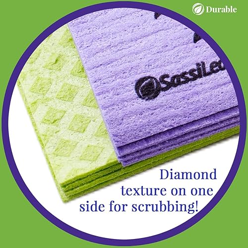 Miniatura 6 de Paño de esponja de celulosa sueco, absorbente, reutilizable, ecológico, juego de 8
