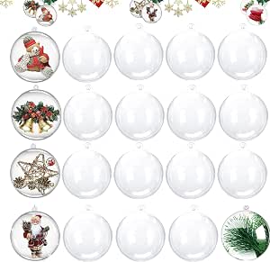 Lot De 12 Boules De Noël Transparentes à Remplir, Décorations De Sapin De Noel En Plastique Transparent A Faire Soi Meme Pour Anniversaire Mariage 90130193