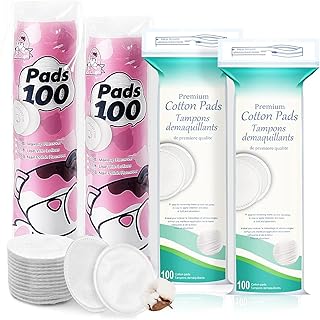 Cotton Round Makeup Remover Pads for Face 400 Count, Makeup Remover Pads | 100% Pure Cotton, High-Grade Round Cotton, Facial and Eye Makeup Remover Cotton, Non- Tearing,Lint-Free