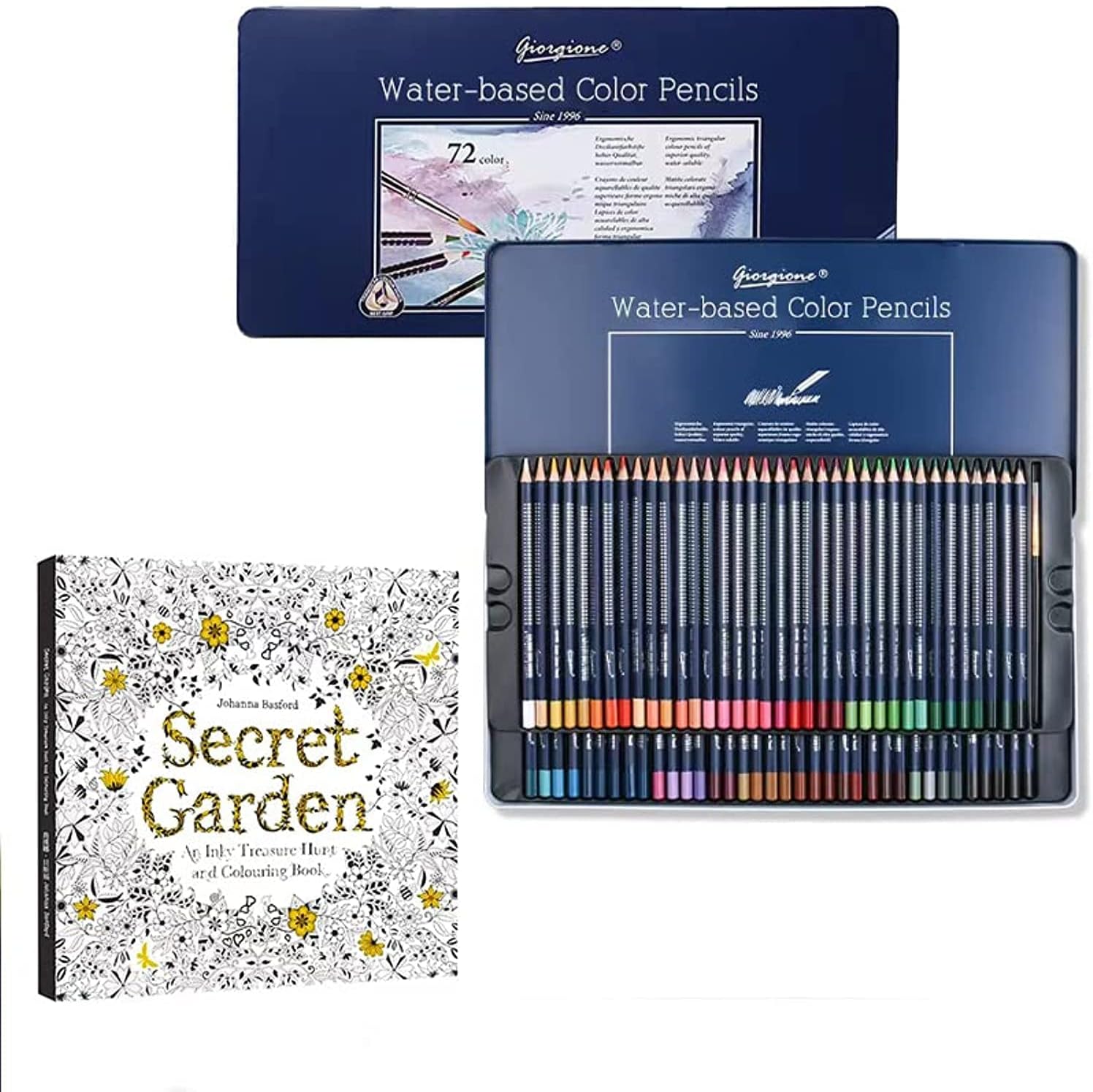 xiangxiang Colored Pencils with Coloring Book For Kids & Adults-96 Pages of The Secret Garden, 72 Colors Coloring Pencils Premium Art Drawing Pencil set for Kids Adults