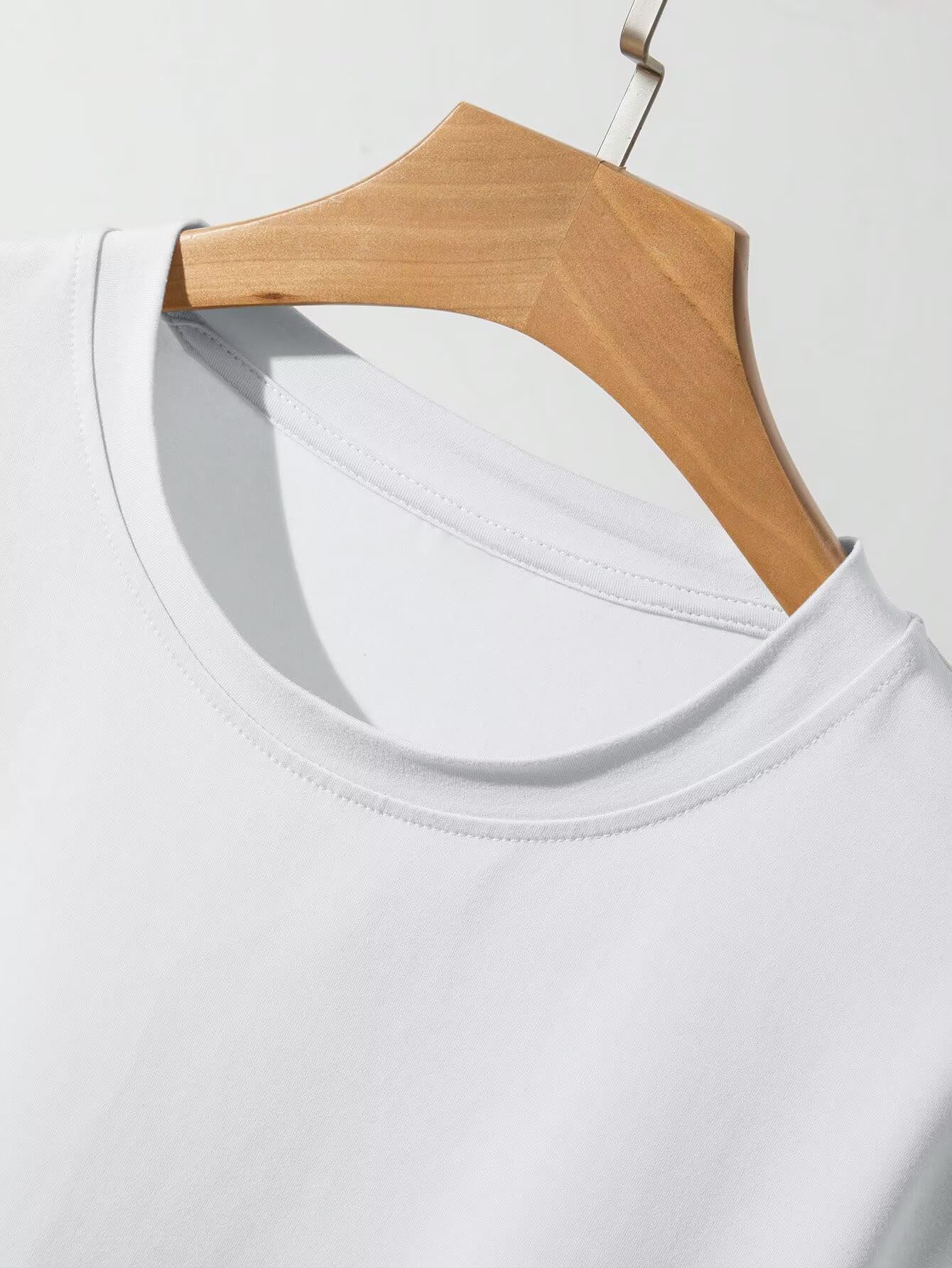 Camiseta básica de manga corta para hombre, cuello redondo, suave, informal, básica — view 4