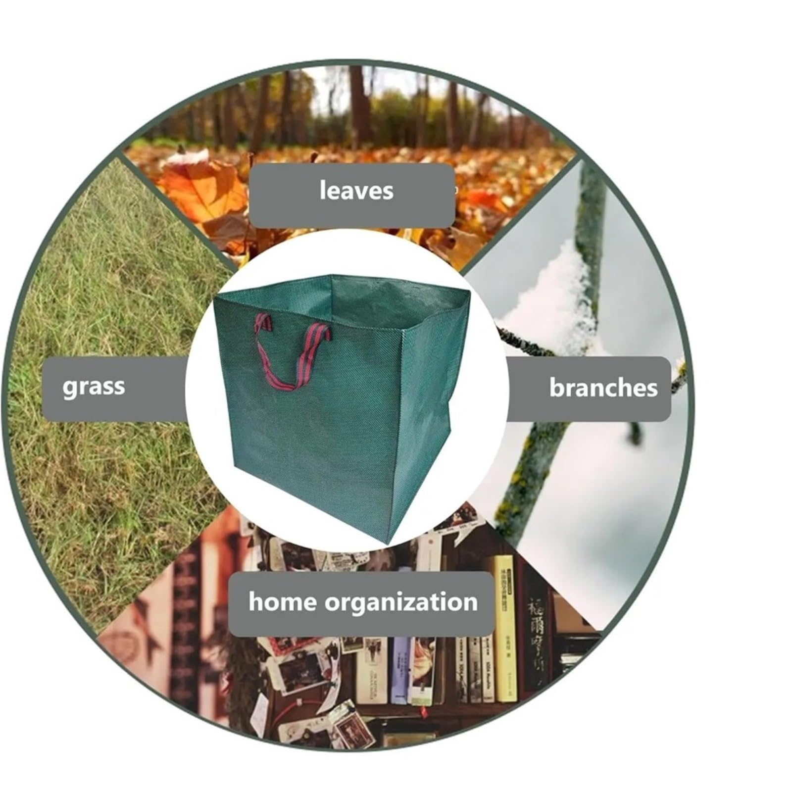 1-3PCS Bolsas reutilizables para desechos de jardín Large120L 125L 200L Patio independiente Bolsa para hojas