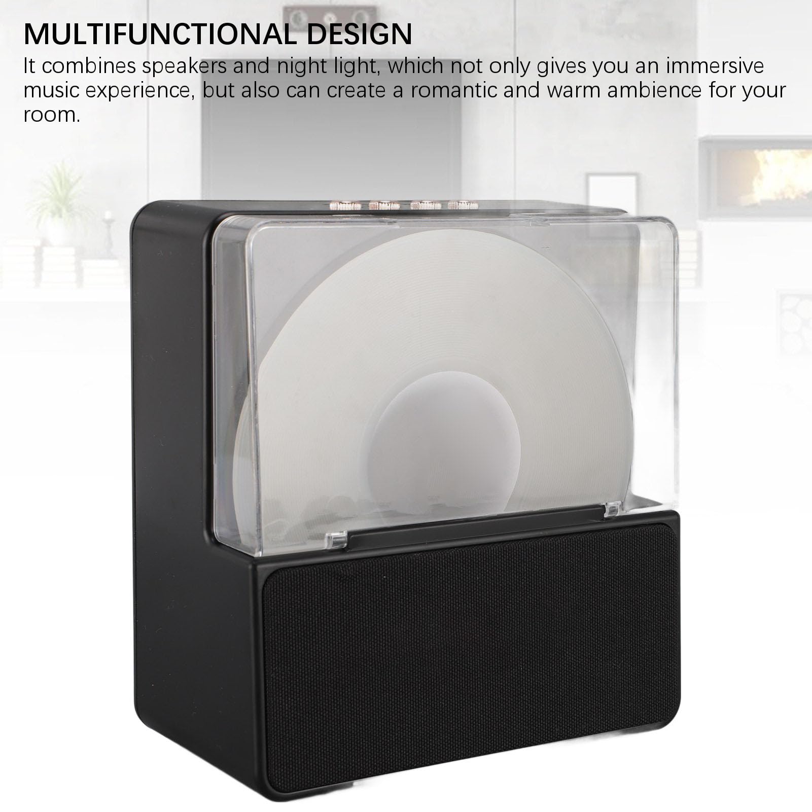 Cuifati Cassa Bluetooth Retro 2 in 1 con Lampada Notturna (BLACK)