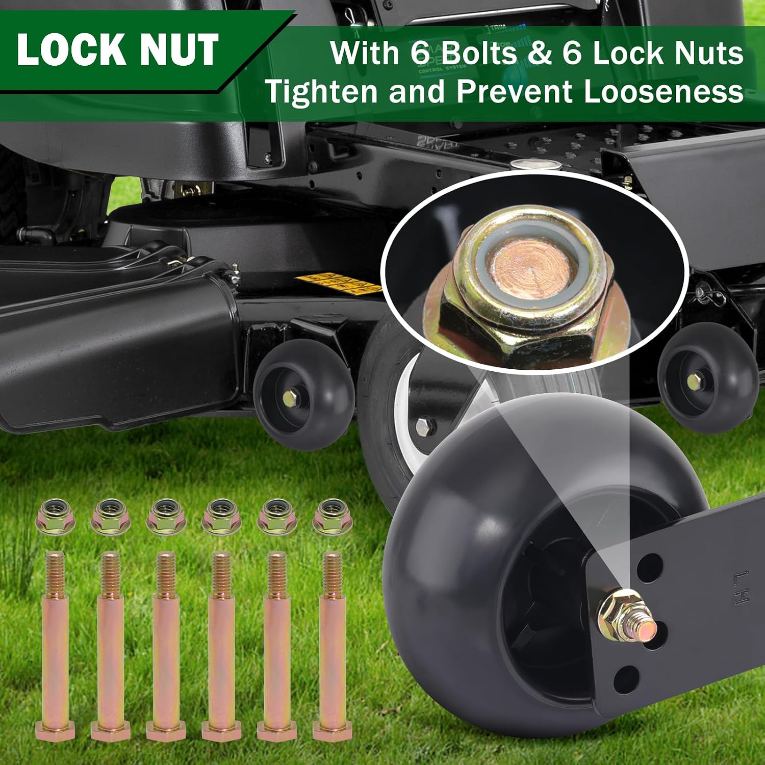 CheeMuii 753-04856A Lawn Mower Deck Wheels Kit 6 Pack 5 Inch Mower Deck Wheels Replace for 753-04856A 734-3058B 738-3056 Fit for Most 42" 46'' 48'' 50" 52'' and 54" Mower Deck