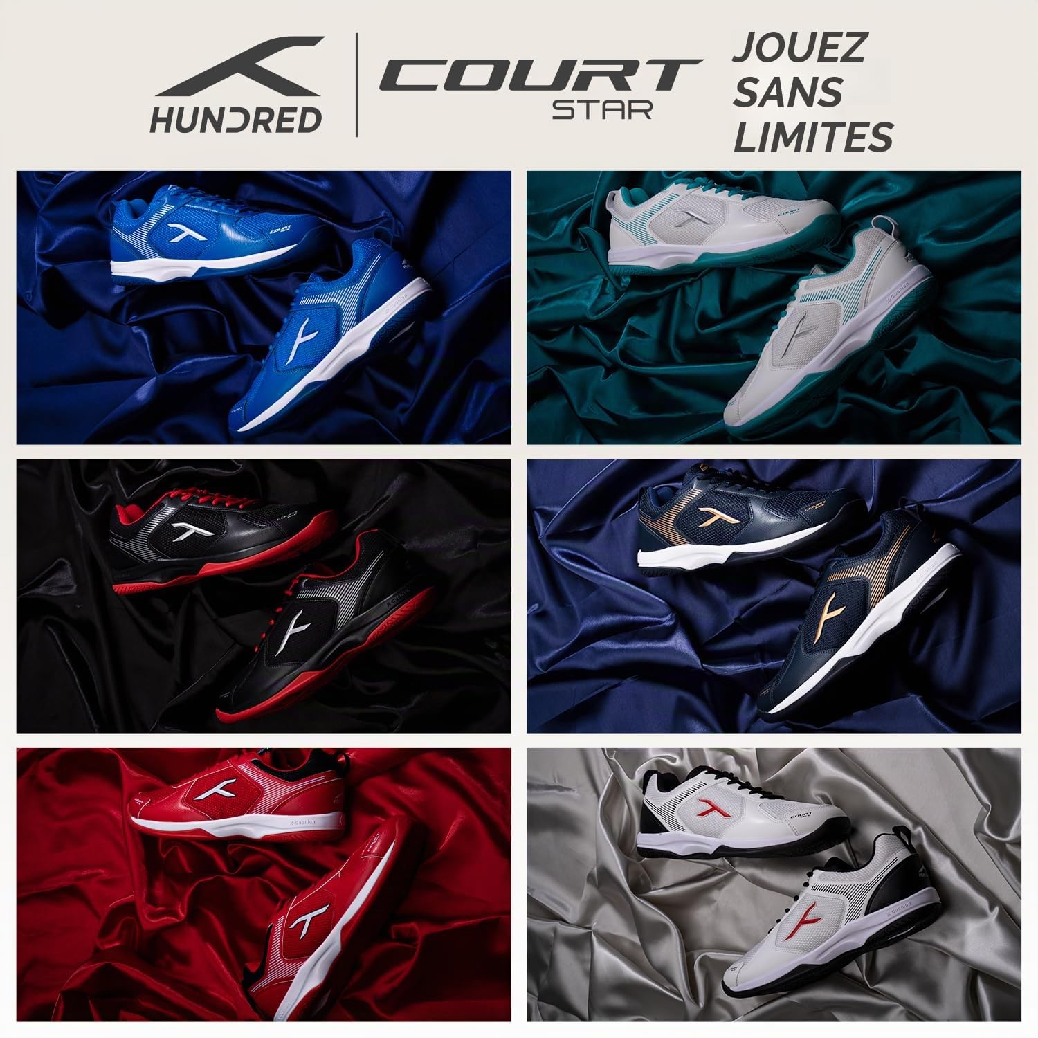 Hundred Court Star Non-Marking Professional Badminton Shoes for Mens | X-Cushion Protection | Suitable for Indoor Tennis/Squash/Table Tennis/Basketball & Padel