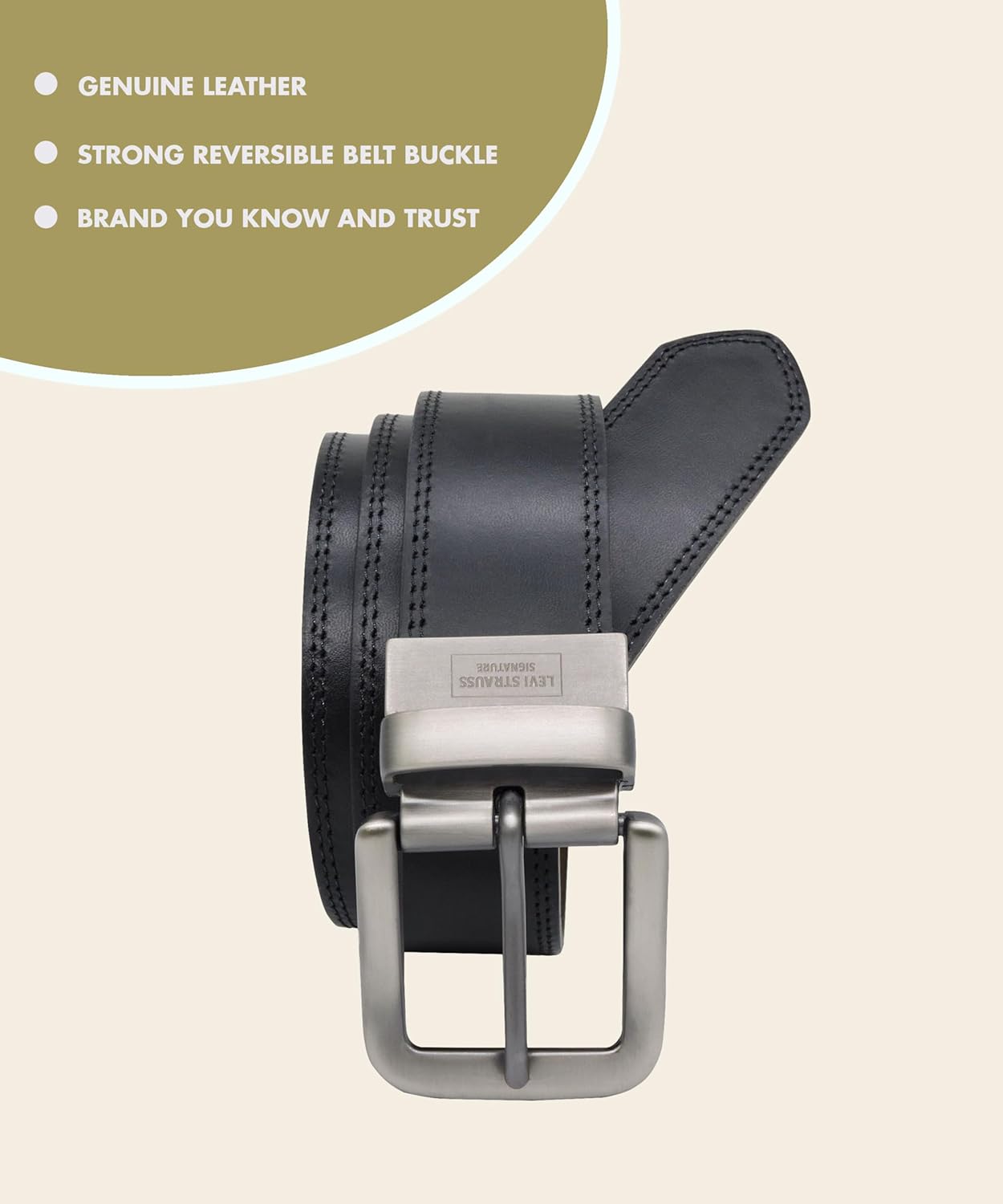 Levi Strauss Signature - Premium Leather Reversible Belt for Men for Jeans, Work, Dress & Casual pants | Cinturon Para Hombre - Image 7