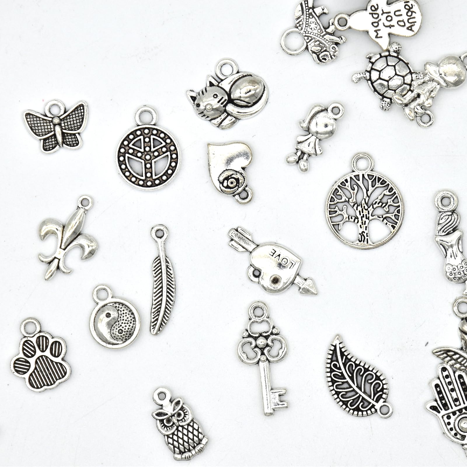 PAITOK Charms Pendants for Jewellery Making,100 Pieces Mixed Retro Alloy Charms Set for Bracelet Necklace Earrings Making DIY Crafts - Image 4