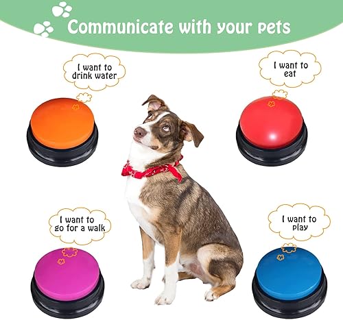 Miniatura 2 de FINEST+ Voice Recording Button for Communication Pet Training Buzzer, 30 Second Record&Playback Dog Toy, Voice Recording Clicker for Cat, Puppy, Pet