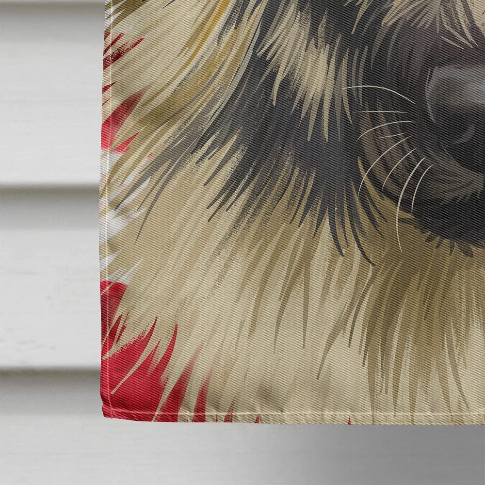 Caroline's Treasures CK6587CHF Karst Shepherd American Flag House Flag Large Porch Sleeve Pole Decorative Outside Yard Banner Artwork Wall Hanging, Polyester, House Size, Multicolor