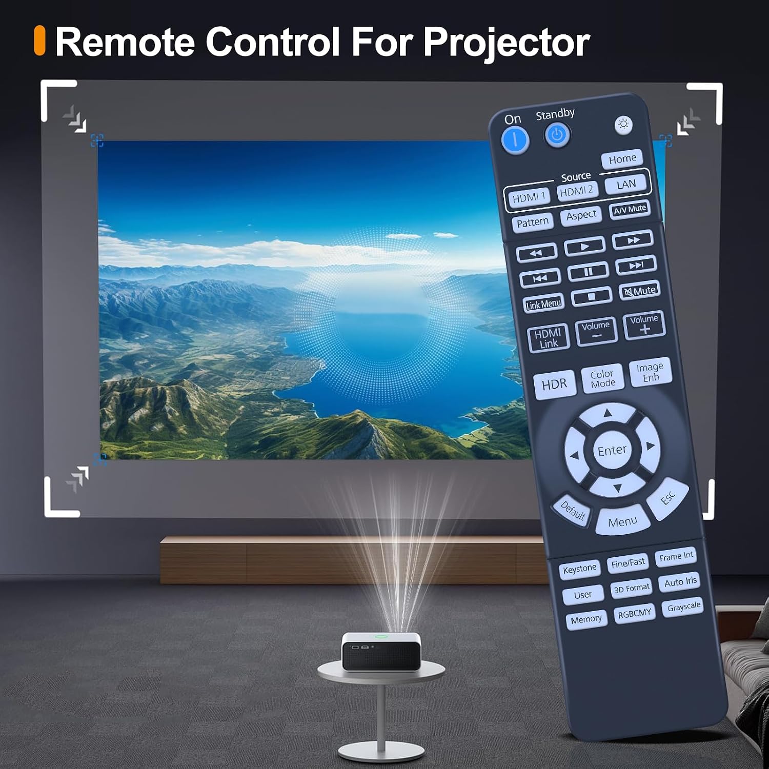 New Replacement Remote Control Compatible for Epson Home Cinema Projector 3800, 3200, 3810, H959A