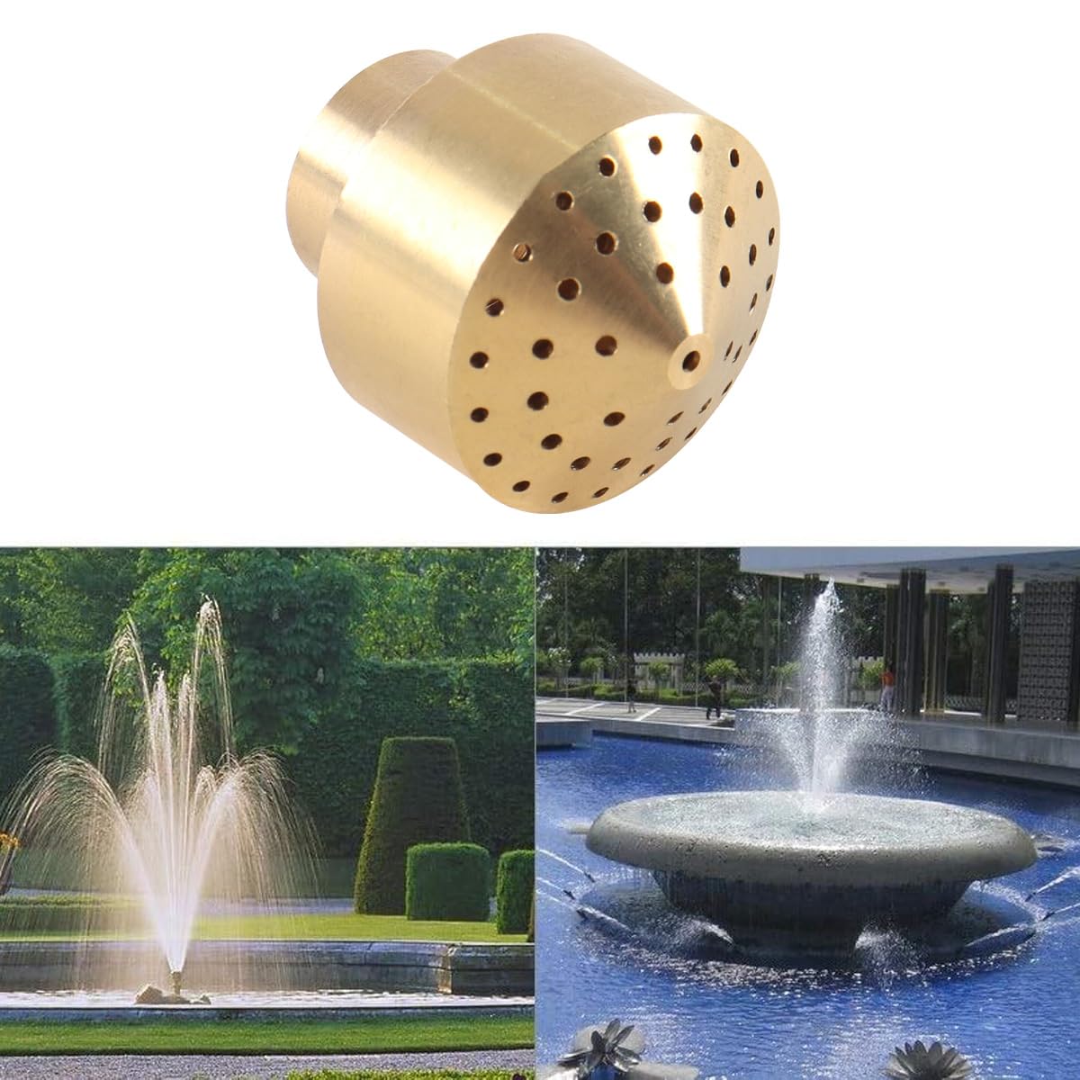 Ugello per Fontana multidirezionale in Ottone da 1/4 di Pollice, Accessorio per Fontana Quadrata da Giardino, Decorazione per spruzzo d'Acqua per casa, Cortile, Parco, Hotel, Piscine