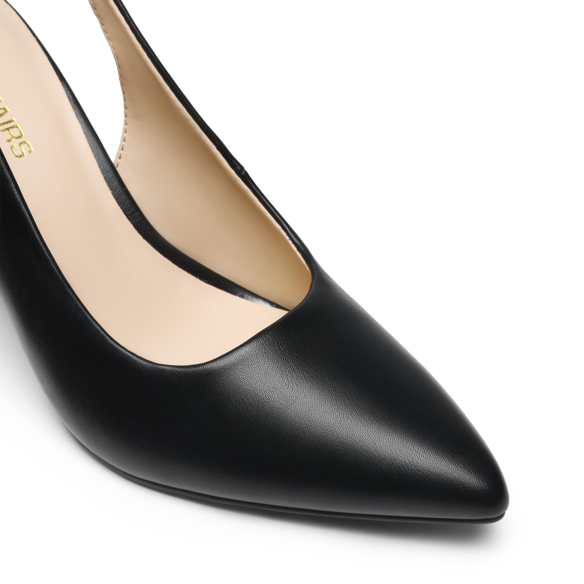 DREAM PAIRS Damen Slingback-Absätze Chunky Blockabsätze Spitz zulaufende geschlossene Pumps Bequeme Arbeits- und Büroschuhe Party Brautschuhe