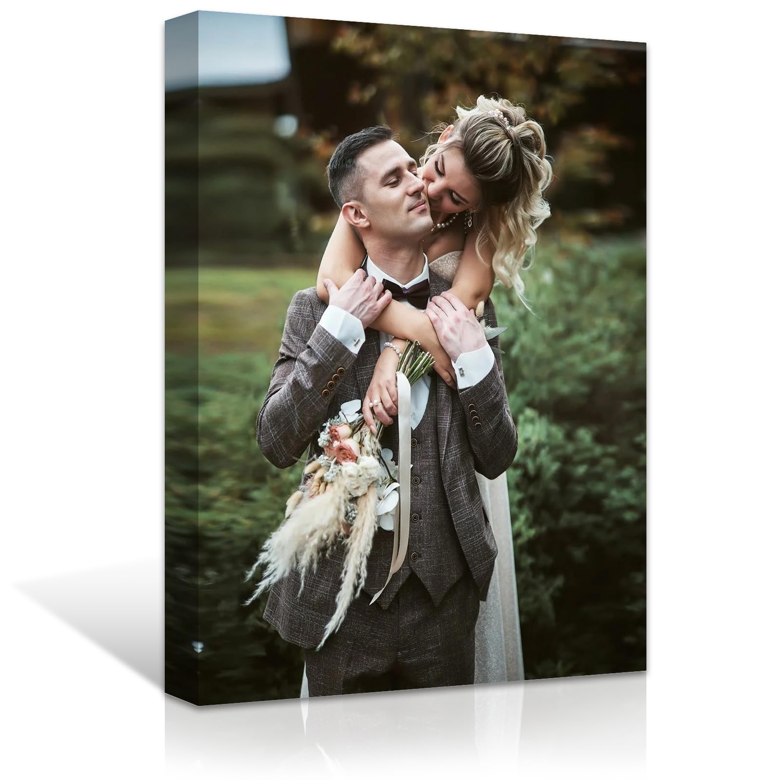 RIYAKOO Custom Canvas Prints With Your Photos,Personalized Photo Canvas Print Wall Art Gifts for Pet Baby Couple Family Men Women 14 Sizes-Vertical