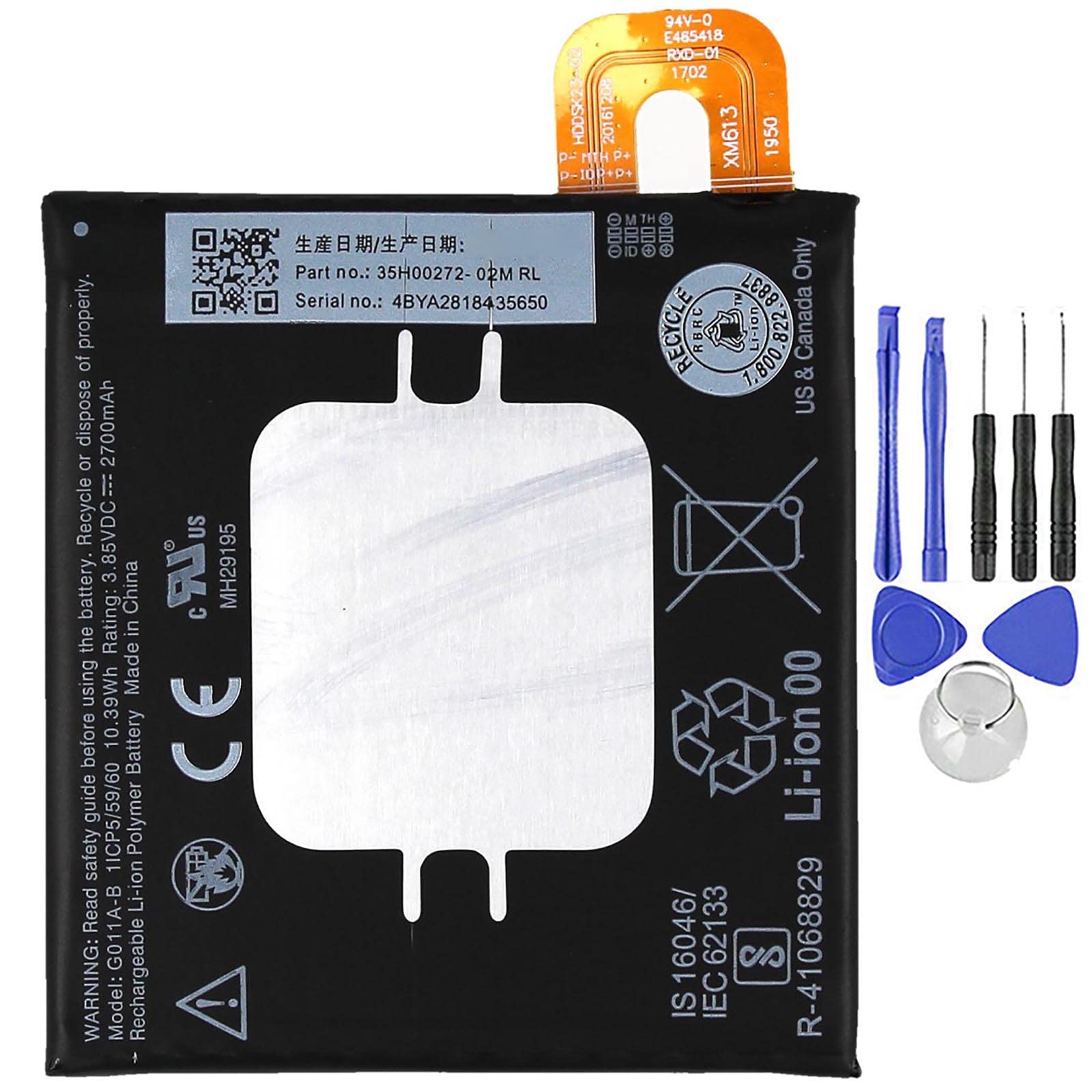 Batería Compatible HTC Google Pixel 2 G011A-B - 2700 MAh Li-Ion Con Kit De Herramientas
