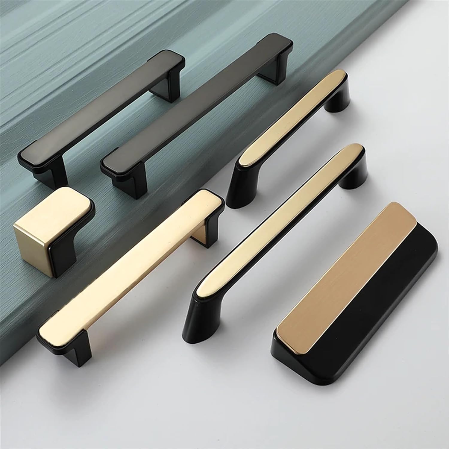 Modern Cabinet Door Handles and Knobs Detachable Zinc Alloy Black Gold Furniture Handles Drawer Pulls Hardware 1Pcs (Color : 6131-128mm Gray)