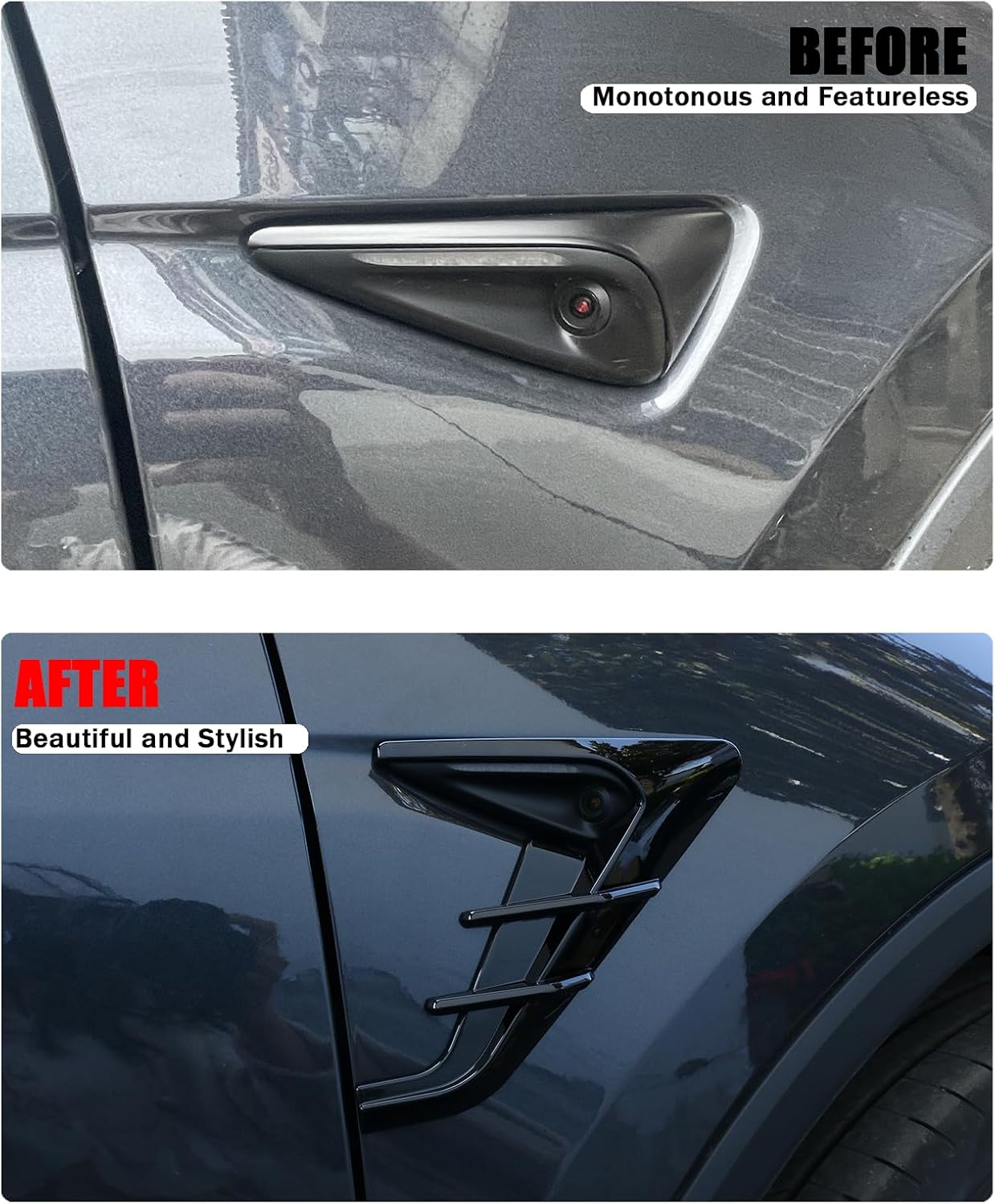 Side Camera Indicator Protection Cover for Tesla Model Y Juniper 2025-2026 Accessories - Glossy Black ABS Material - Exterior Decorative Accessory for Model Y Juniper