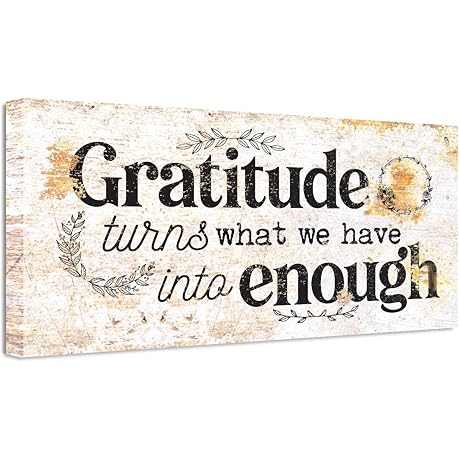Farmhouse Wall Art "Gratitude Turns What We Have Into Enough"