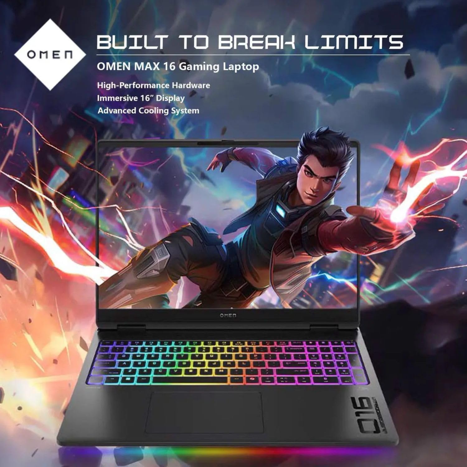 HP Omen MAX RTX 5070 Gaming Laptop, 16" WQXGA 240Hz, AMD Ryzen AI 7 350, 32GB DDR5 RAM, 1TB SSD, HyperX-Tuned RGB Backlit Keyboard & Audio, Bundle with Thunderobot 7 in-1 USB-C Hub, Win 11 Home, Black