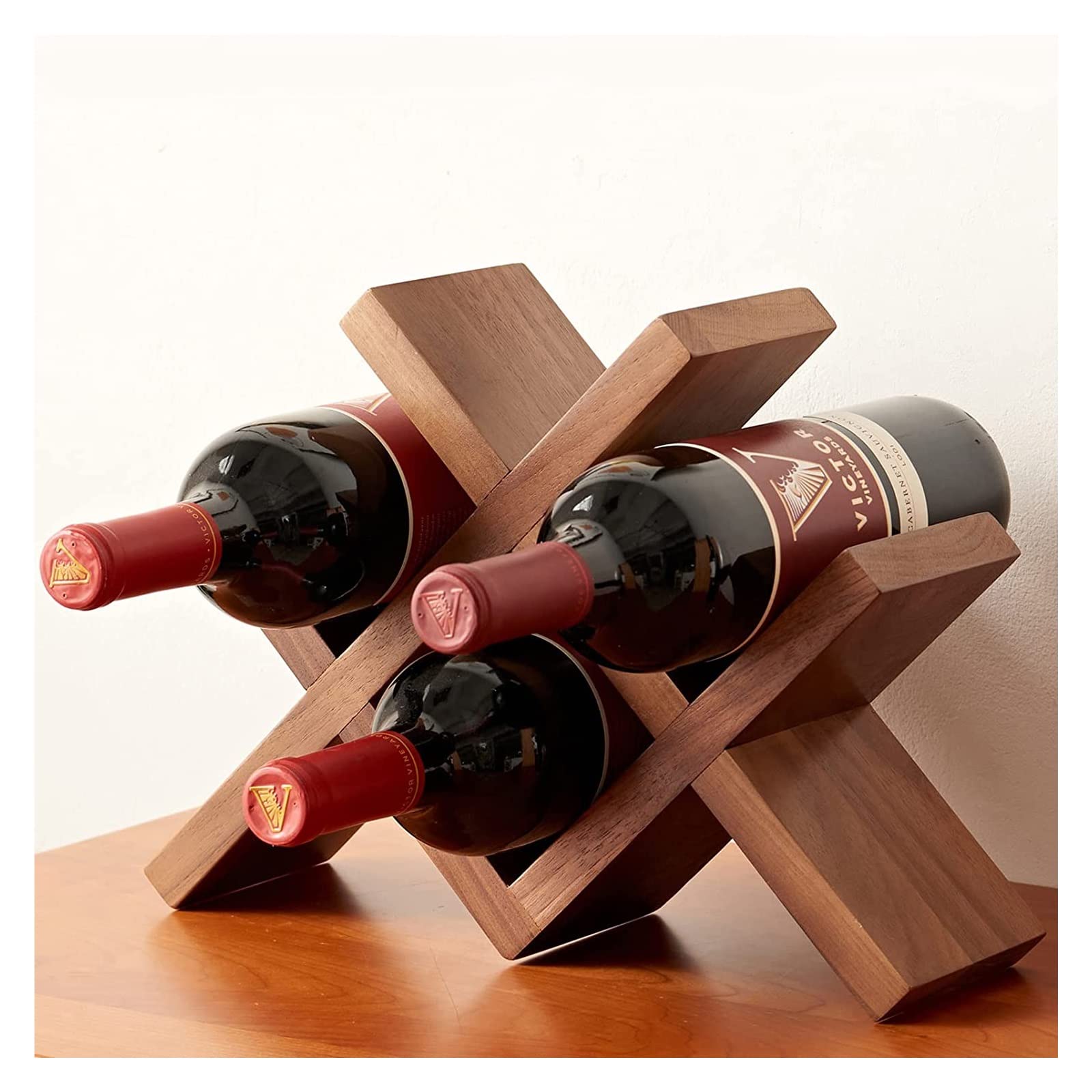 Buy Wine Rack Oak Wooden Wine Bottle Holder Rustic Free Standing Wine