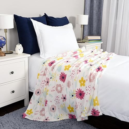 Miniatura 5 de Life Comfort Manta de felpa para niños, flor de primera calidad, suave, grande y cálida, forro polar rosa esponjoso para niños pequeños, regalo